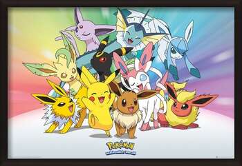 Pôster emoldurado Pokemon - Eevee