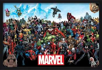 Pôster emoldurado Marvel - Universe