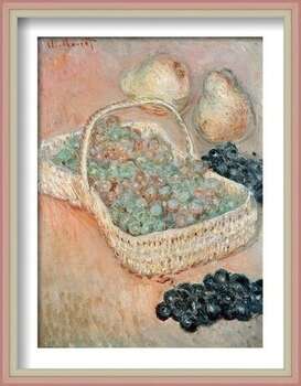 Pôster emoldurado Claude Monet - The Basket of Grapes, 1884