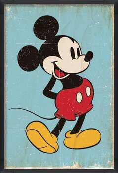 Pôster emoldurado Mickey Mouse - Retro