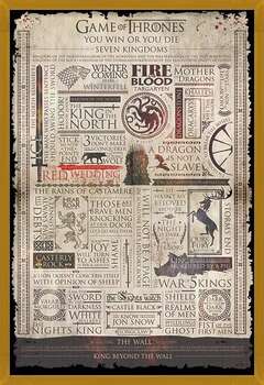 Pôster emoldurado Game of Thrones - Infographic